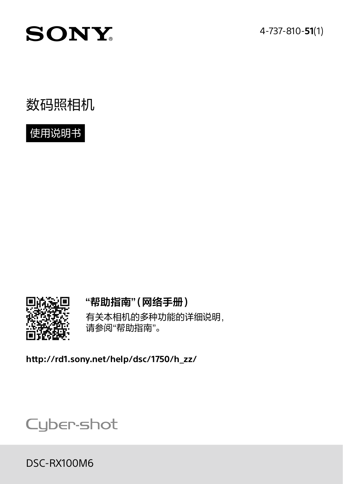 Sony DSC-RX100M6 Users guide