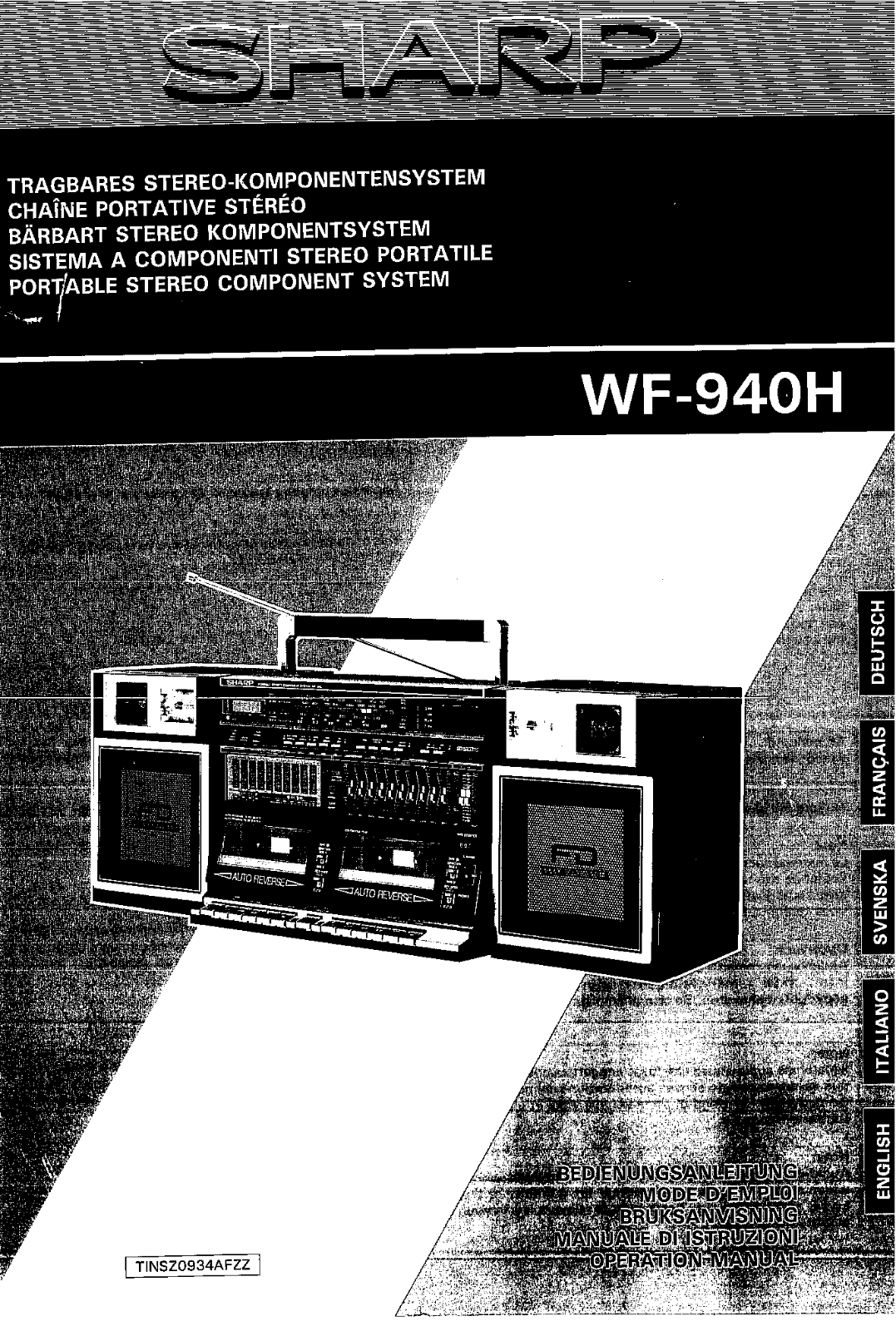 Sharp WF-940H Manual