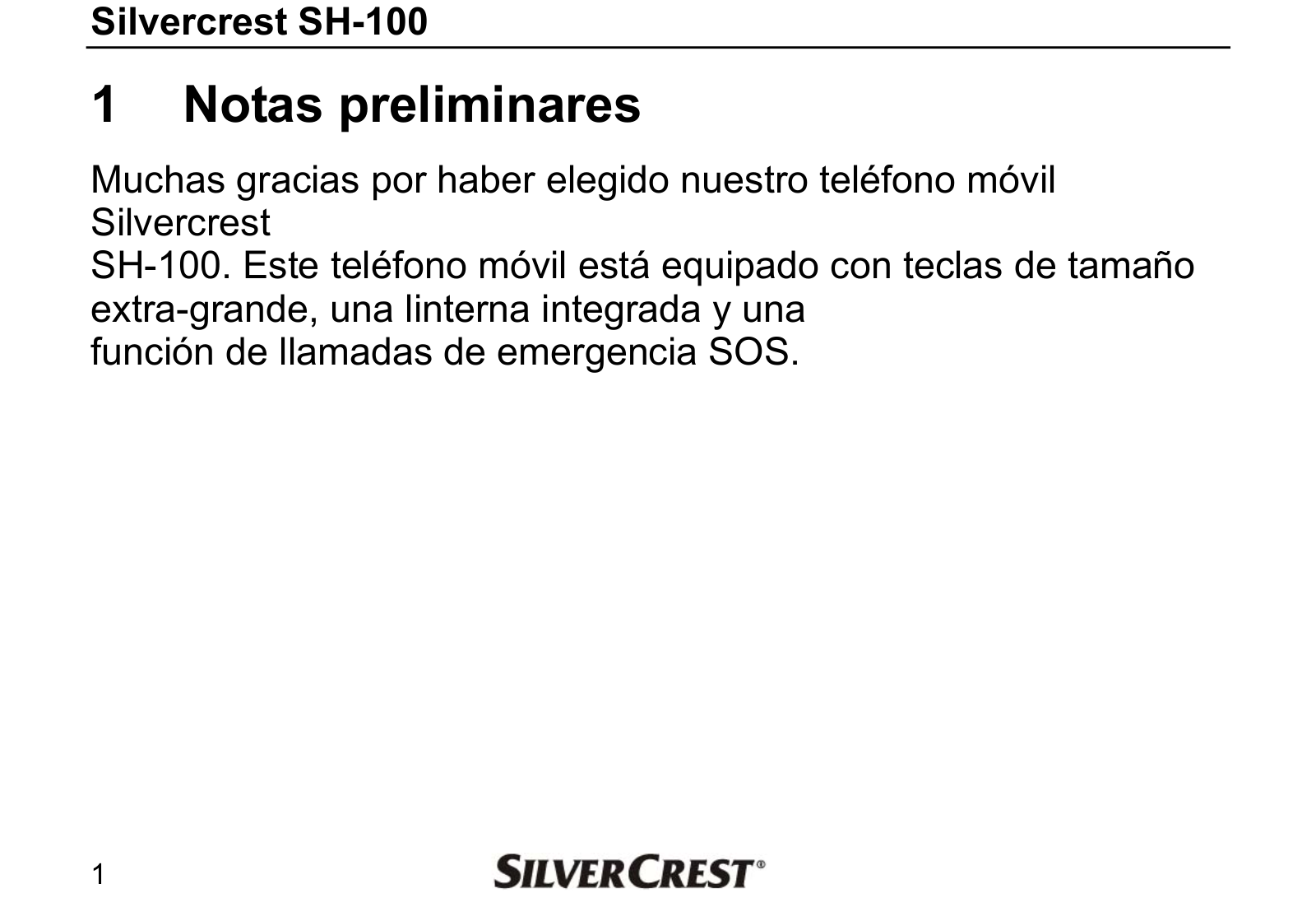 Silvercrest SH-100 User Manual