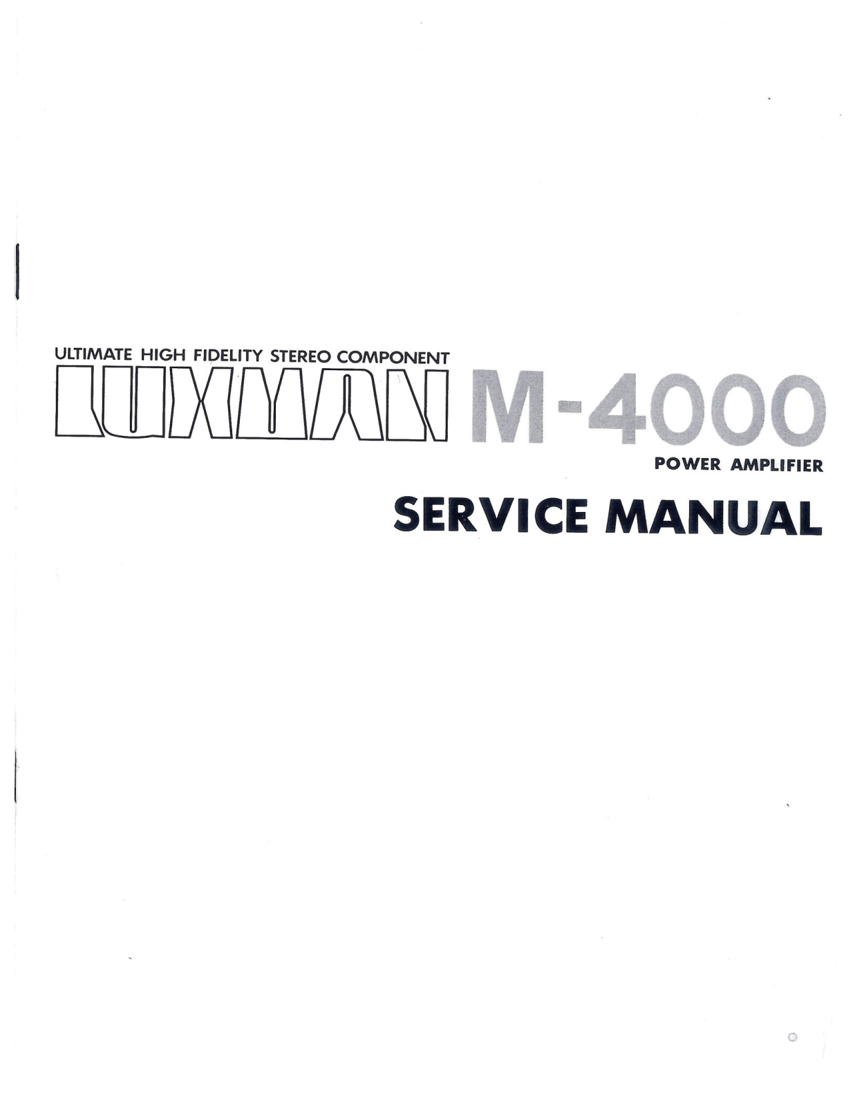 Luxman M-4000 Service manual