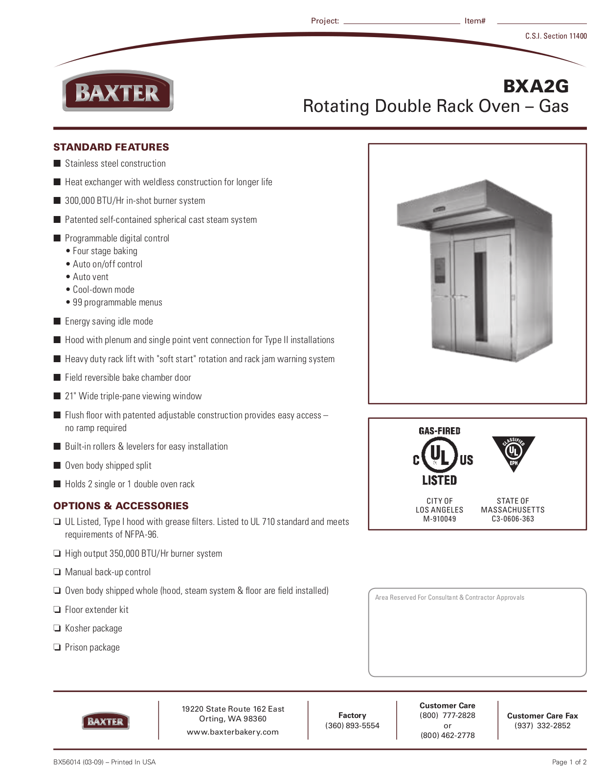 Baxter BXA2G User Manual