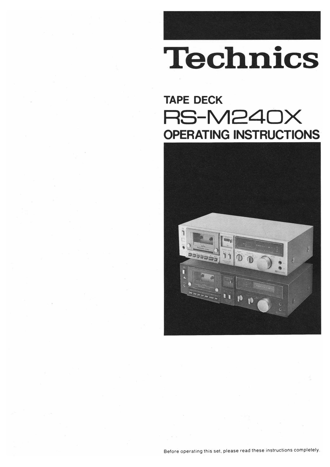 Technics RS-M-240-X Owners Manual