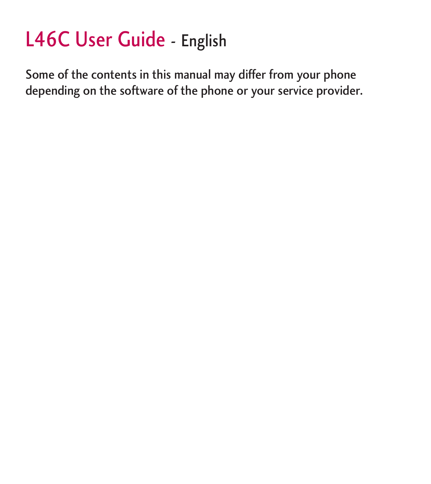 LG L46C Users manual