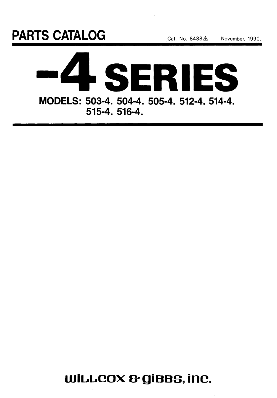 WILLCOX&GIBBS 503-4, 504-4, 505-4, 512-4, 514-4 Parts List - ManualMachine.com