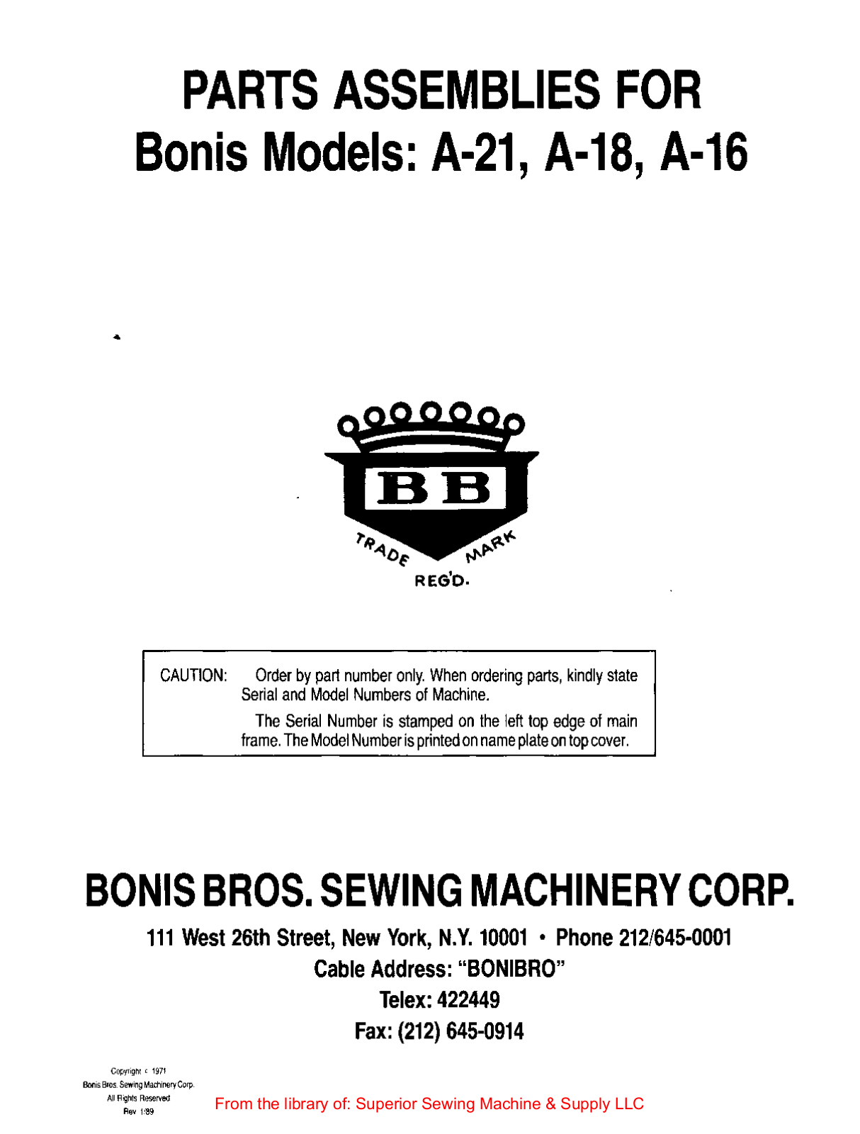 Bonis A-16, A-18, A-21 User Manual - ManualMachine.com