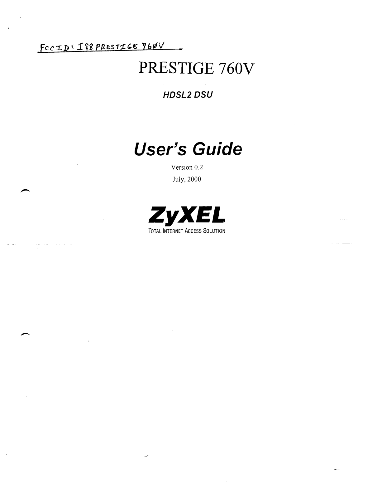 ZyXEL Communications PRESTIGE760V User Manual