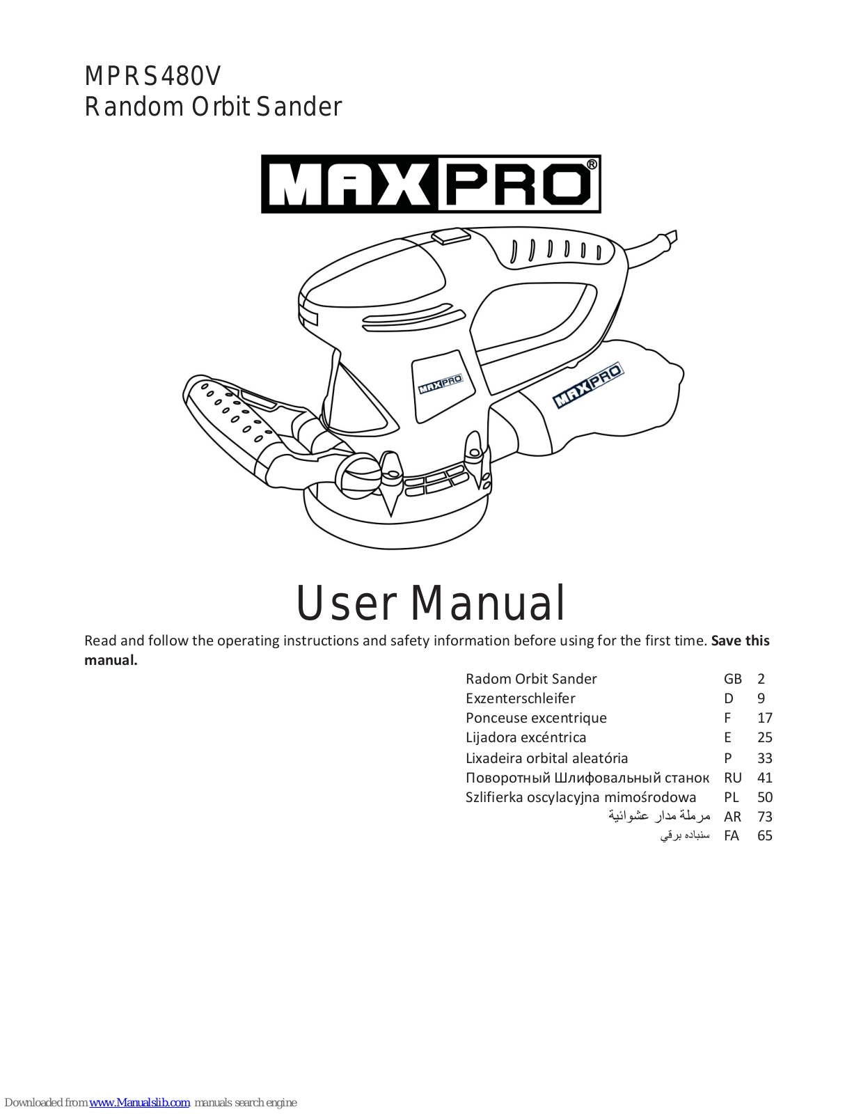 MaxPro MPRS480V User Manual