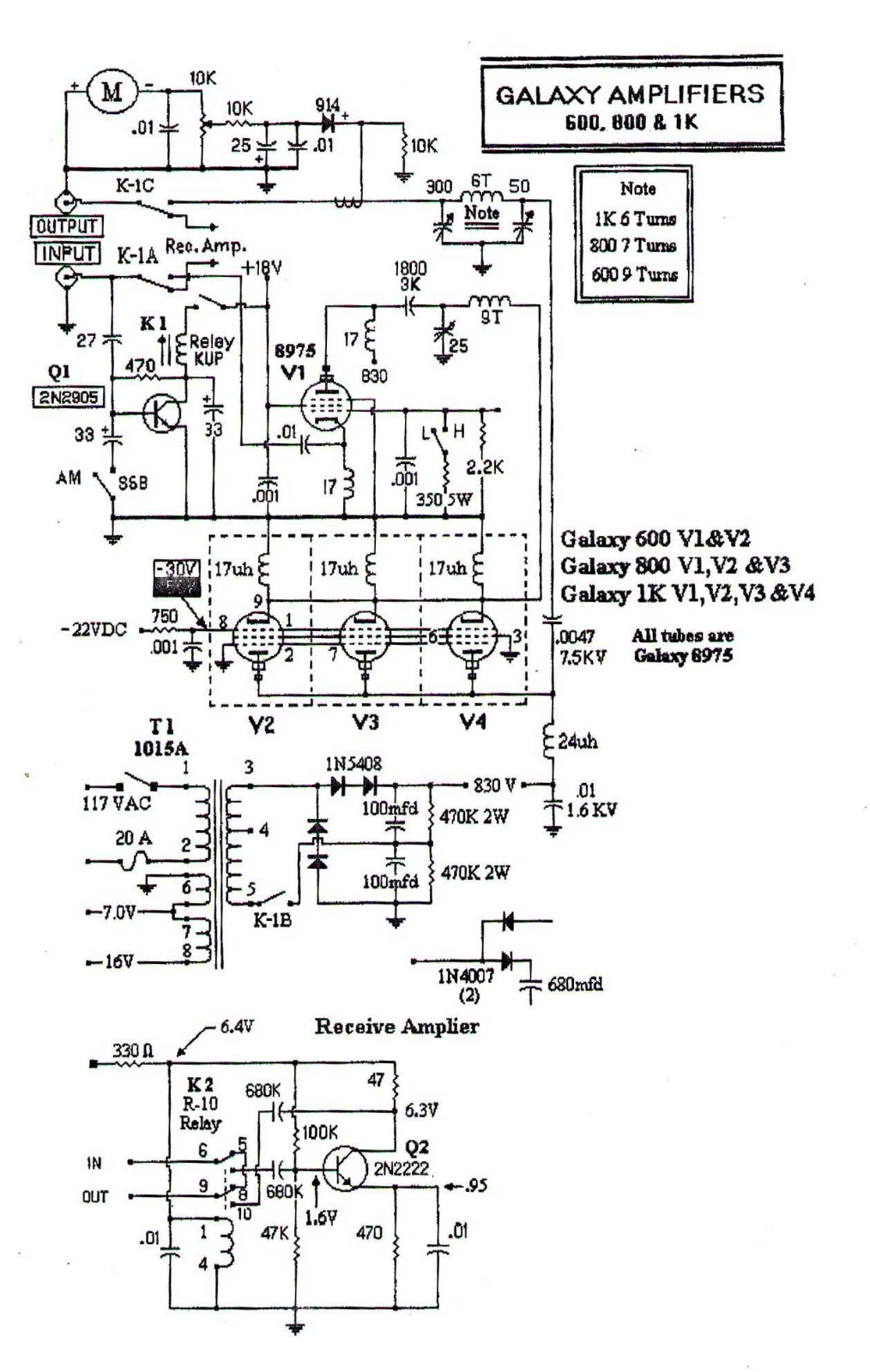 Heath Company Galaxy 1000, Galaxy 600, Galaxy 800 Schematic