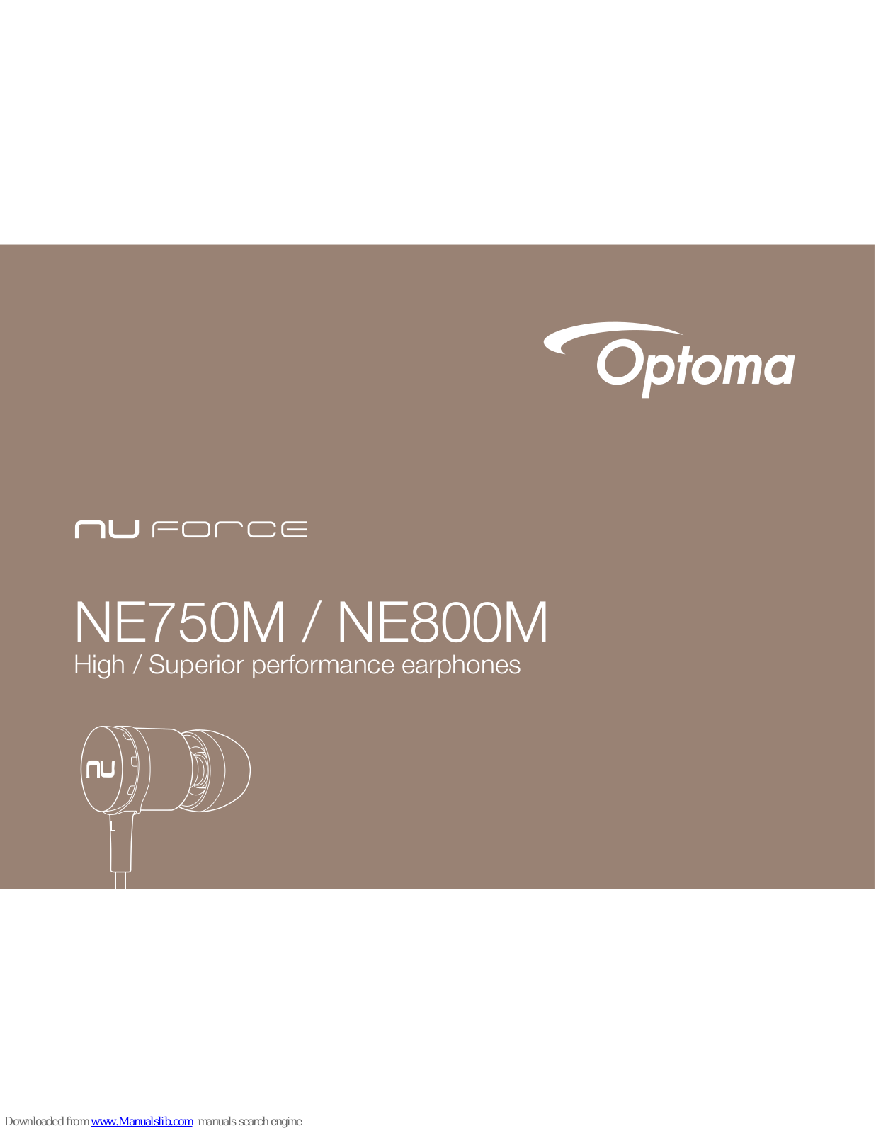 Optoma Nu Force NE750M, Nu Force NE800M Quick Start Manual