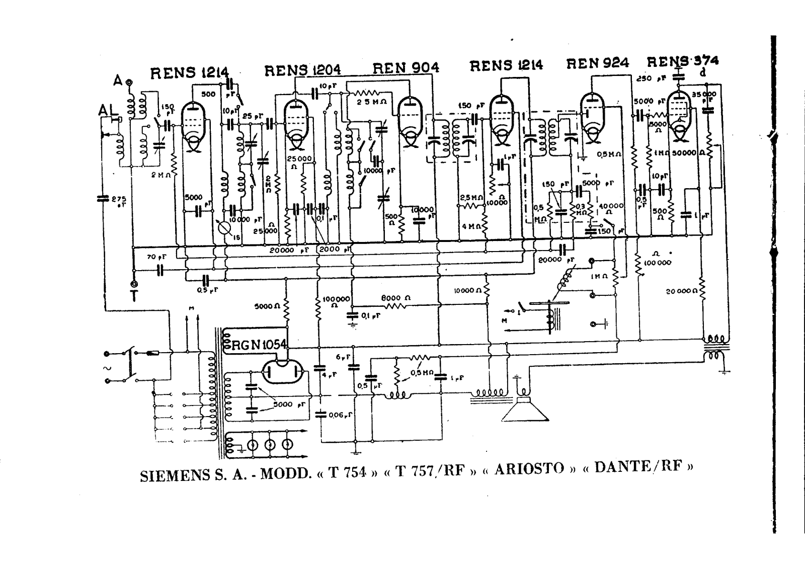 Siemens t 754, t 575rf schematic