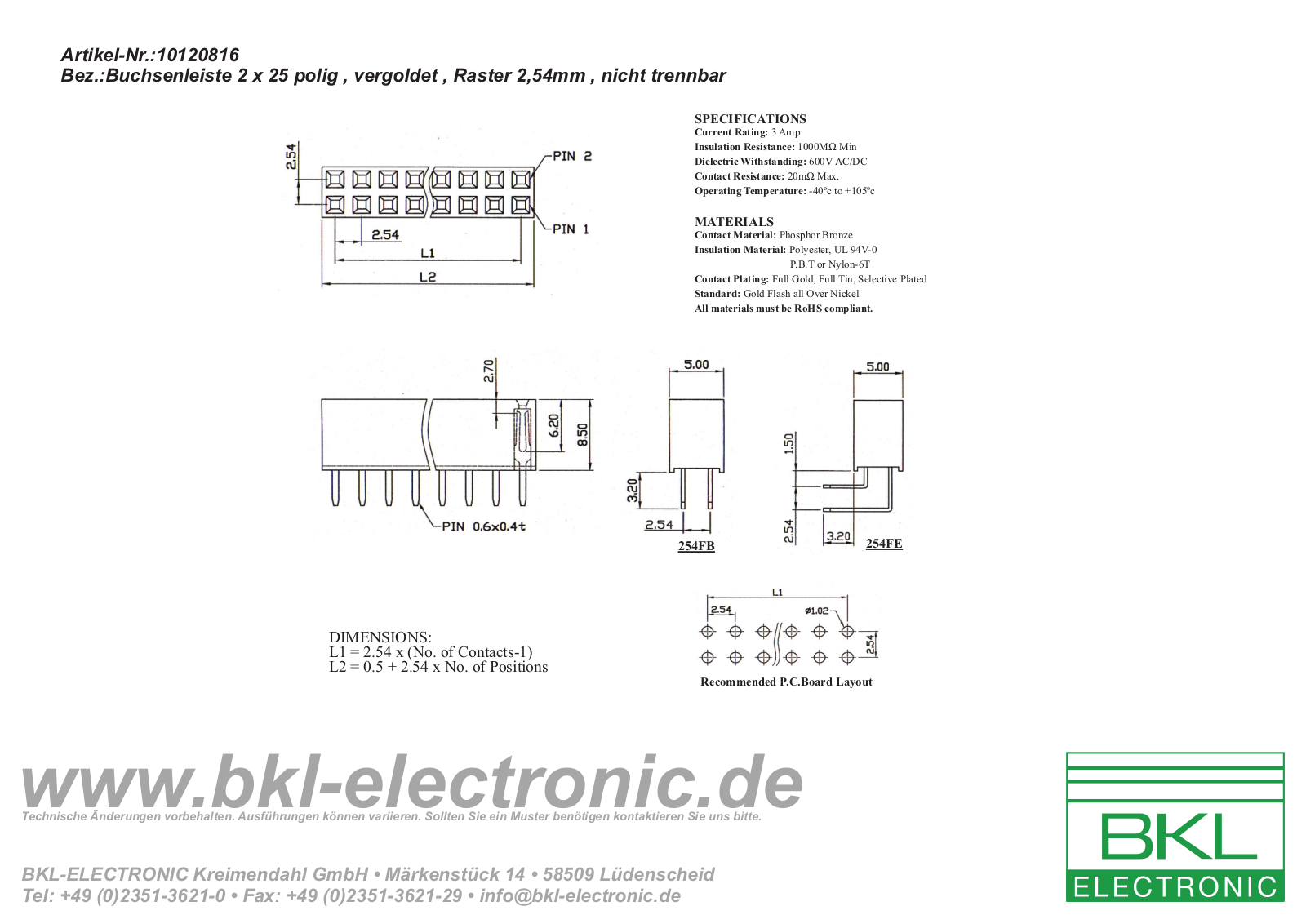 BKL BKL 10120816 Datasheet - ManualMachine.com