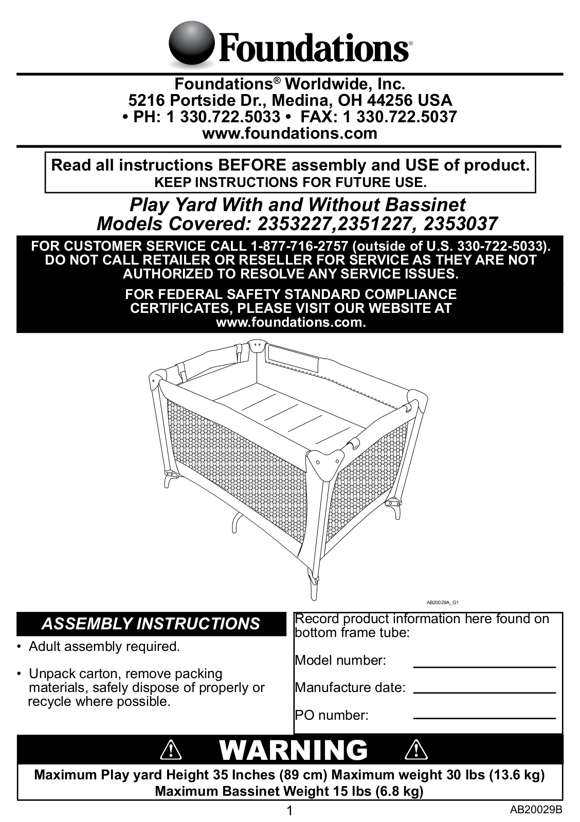 Foundations 2351227 User Manual - ManualMachine.com
