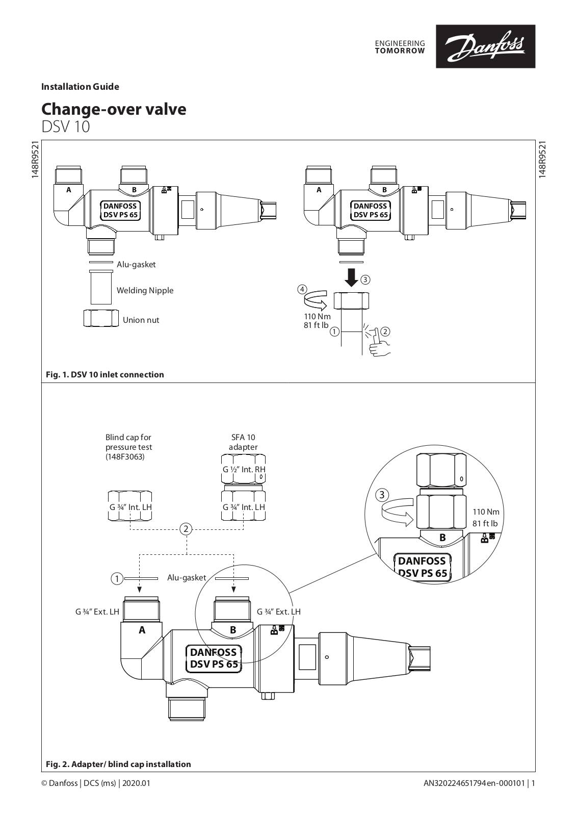 Danfoss DSV 10 Installation guide