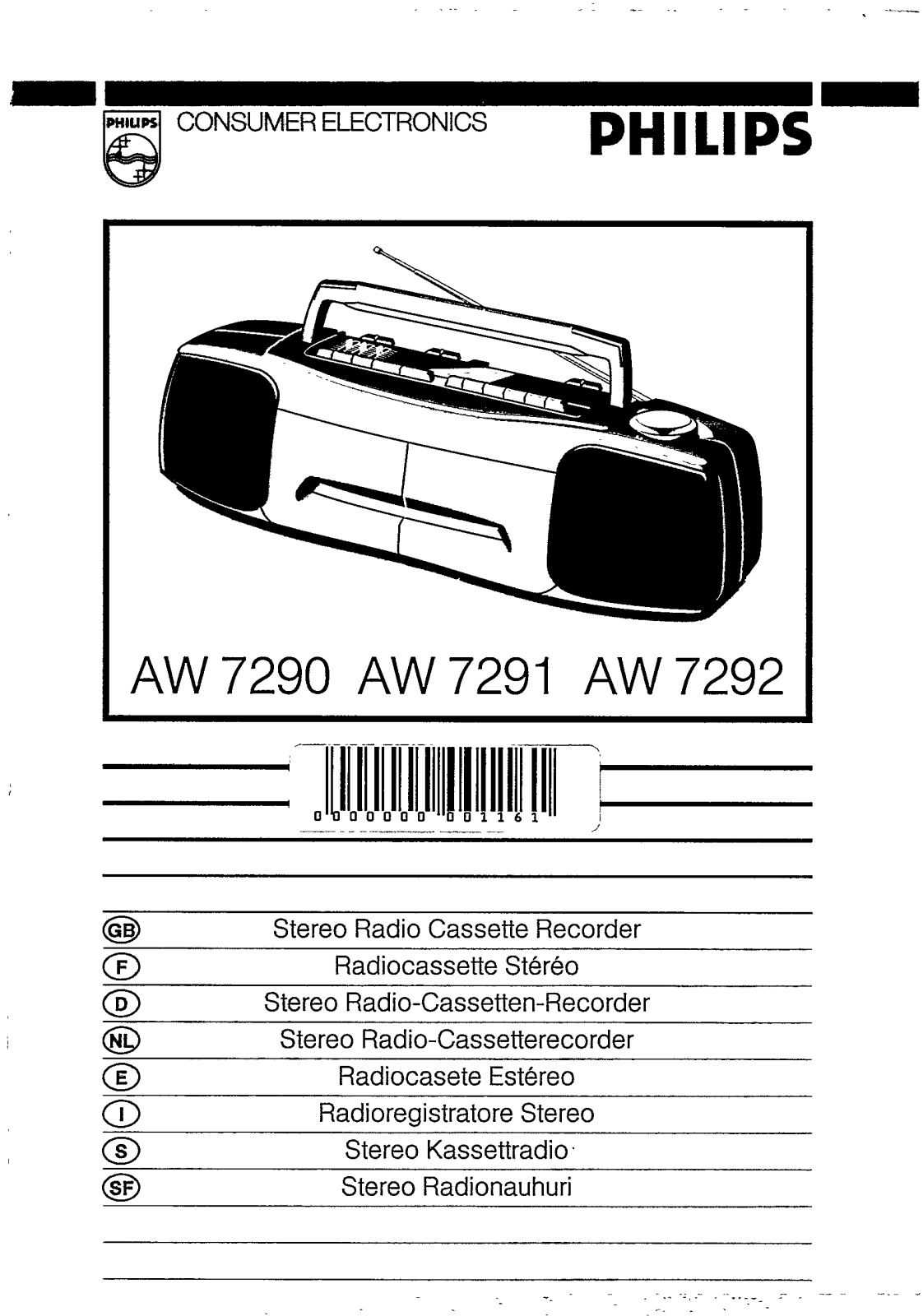 Philips AW7292, AW7290 User Manual