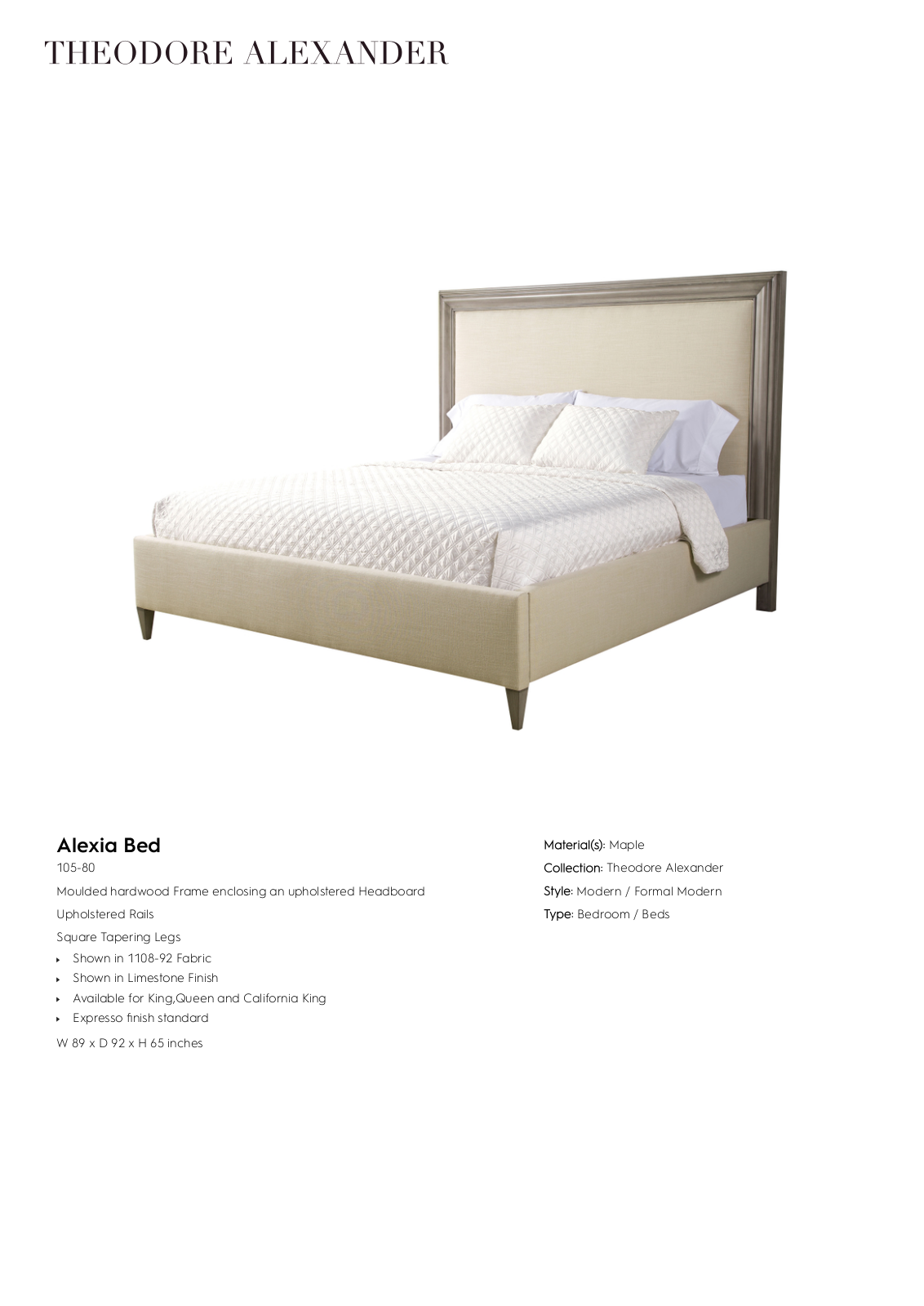 Theodore Alexander W004148564 Specifications - ManualMachine.com