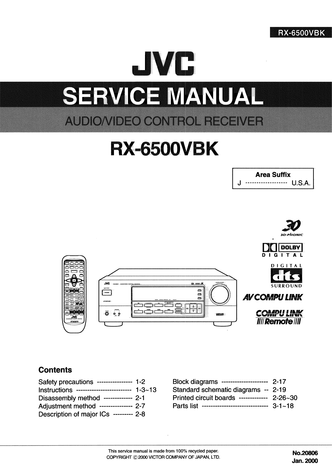 JVC RX-6500VBKJ Service Manual