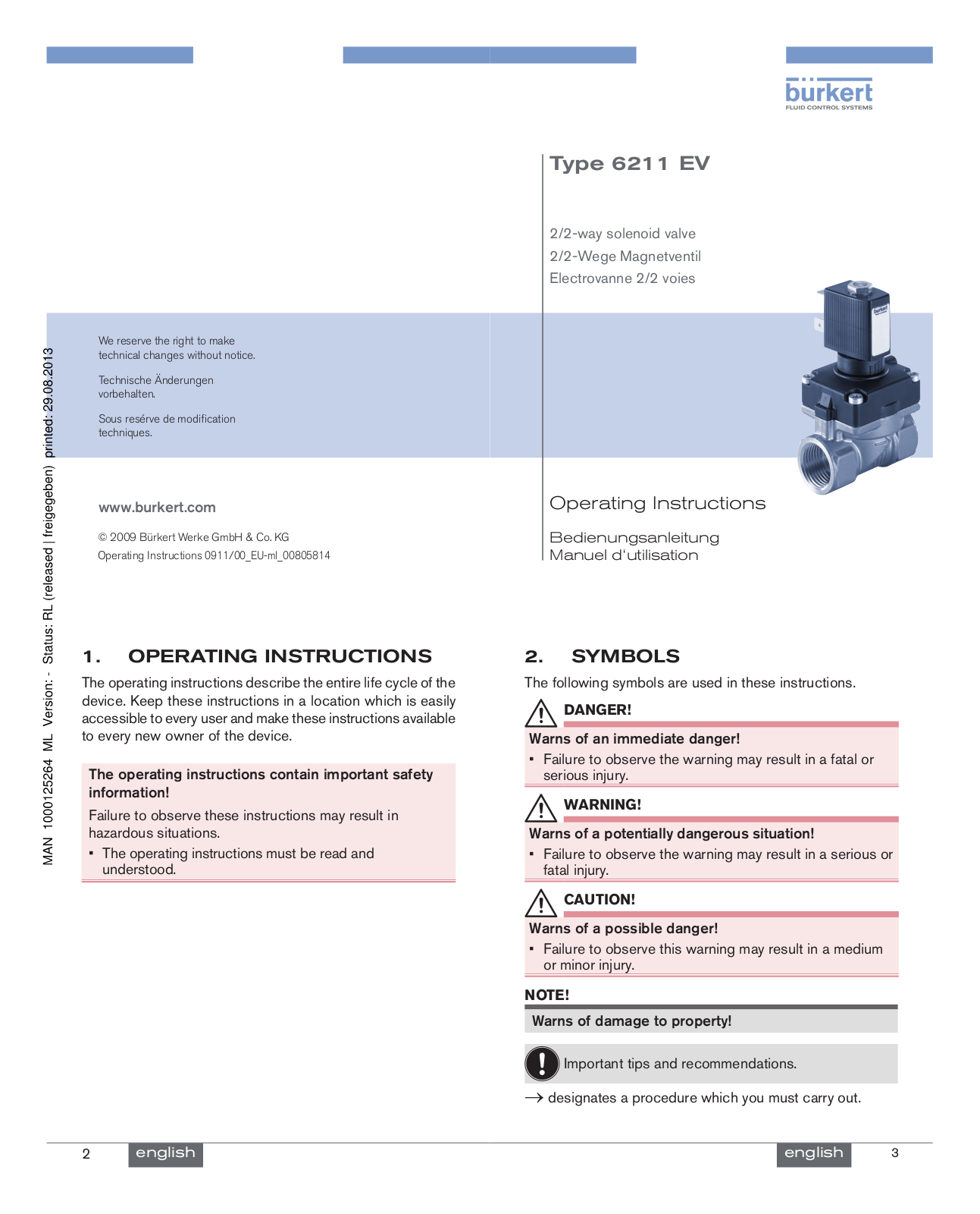 Burkert 6211 User Manual