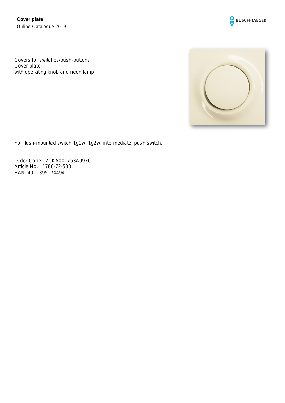 Busch-Jaeger 1786-72 User Manual - ManualMachine.com