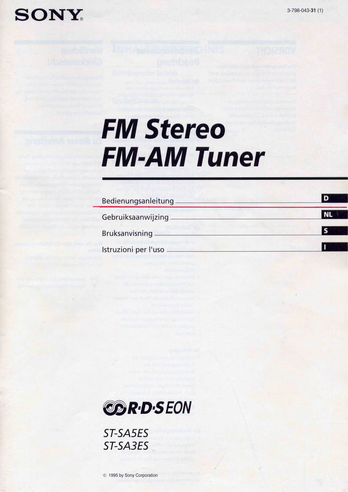 Sony ST-SA3ES, ST-SA5ES User Manual