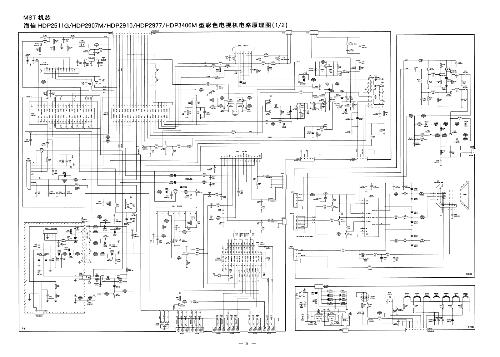 Hisense HDP2511G, HDP2907M, HDP2910, HDP2977, HDP3406M Schematic