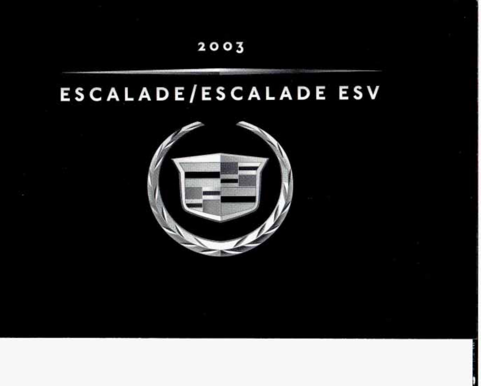 Cadillac Escalade 2003 Owner's Manual