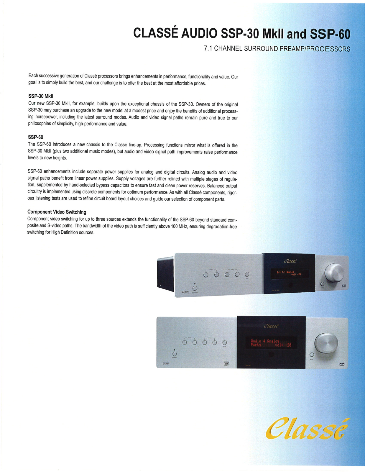 Classe Audio SSP-30 Mk2 Brochure