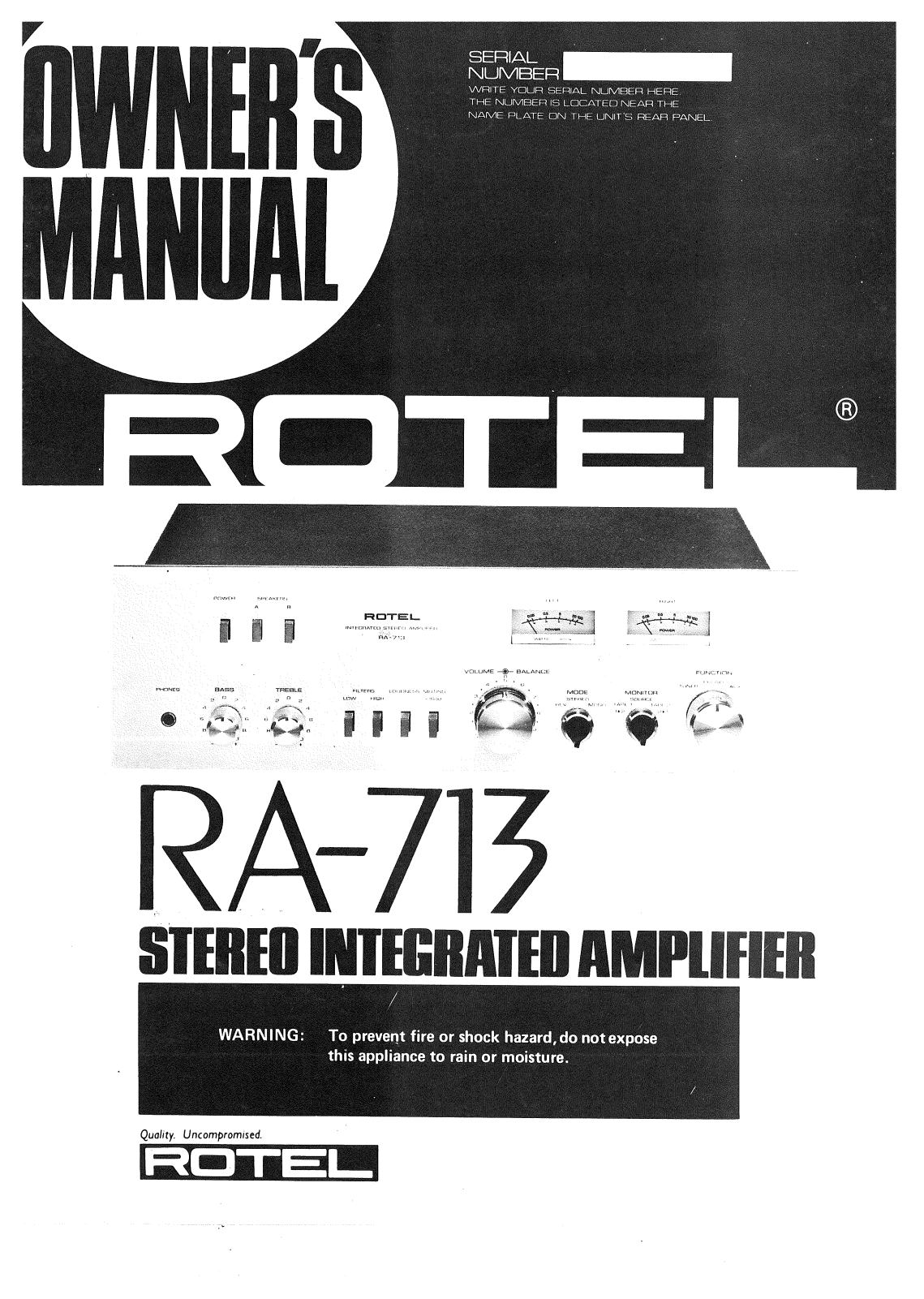 Rotel RA-713 User Manual