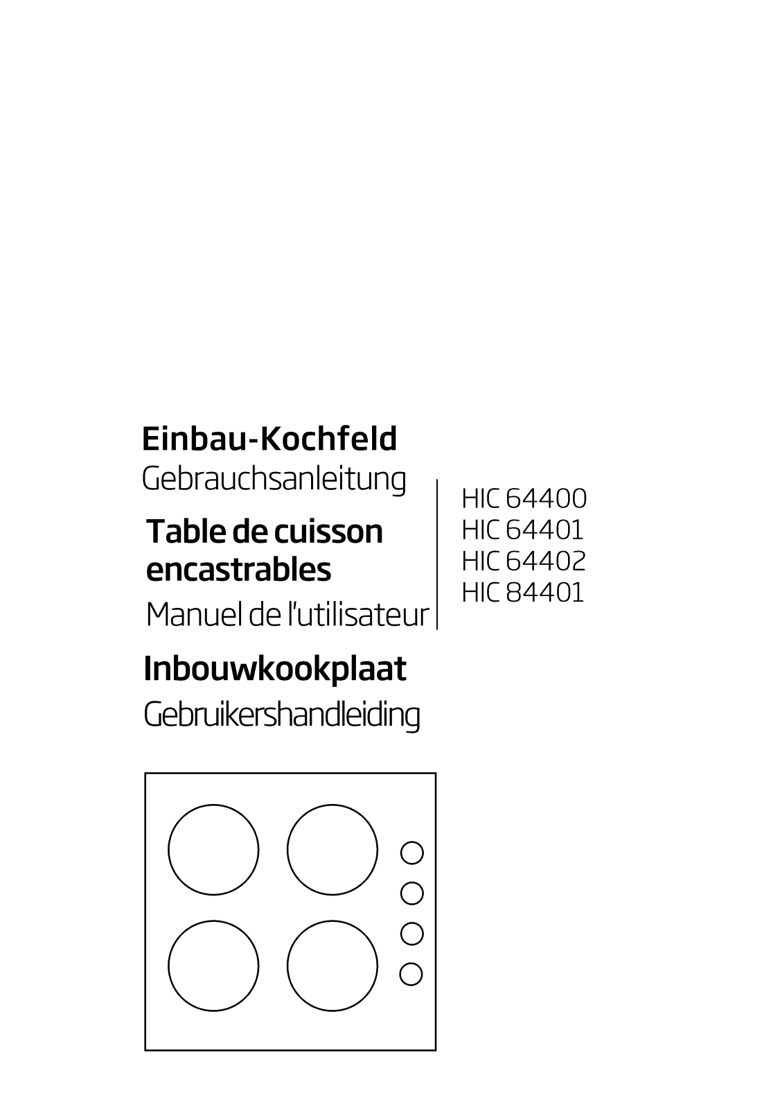 Beko HIC64400, HIC64401, HIC64402, HIC84401 User manual