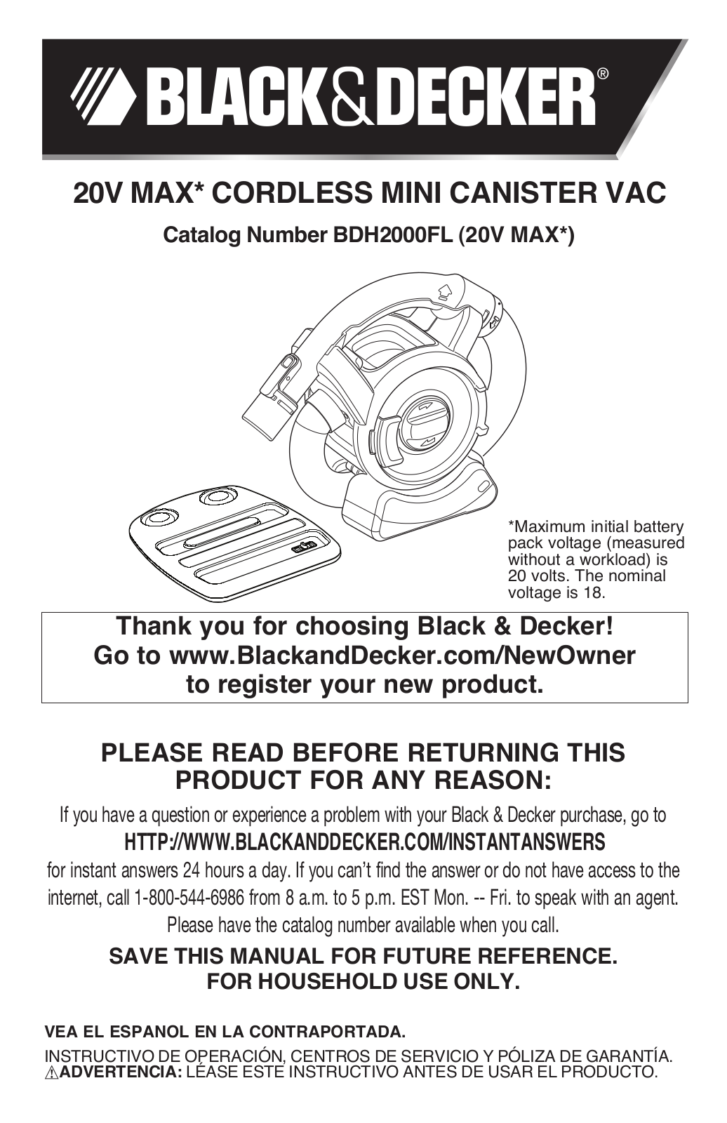 Black & Decker BDH2000FL User Manual