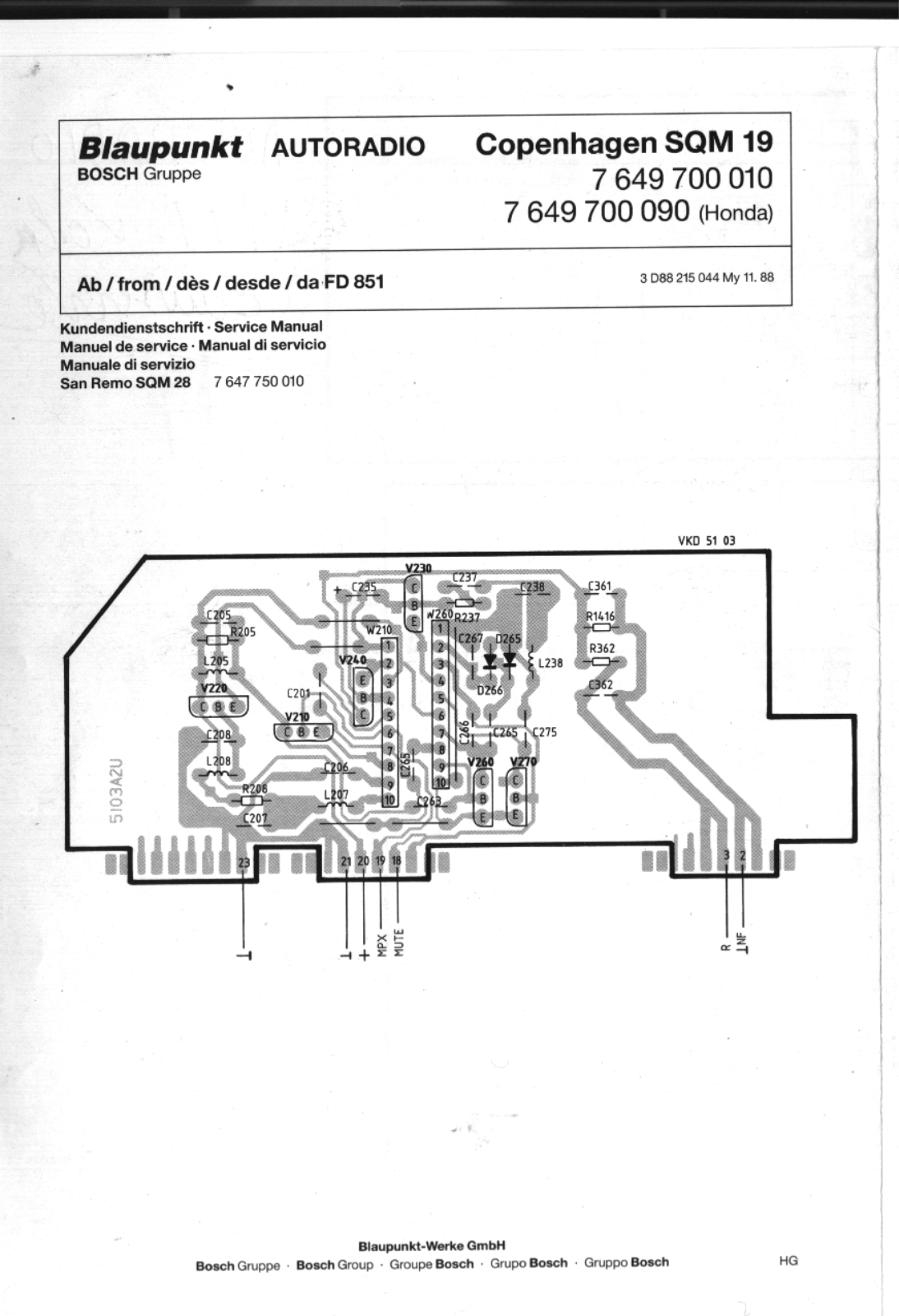 Blaupunkt SQM19 Service Manual