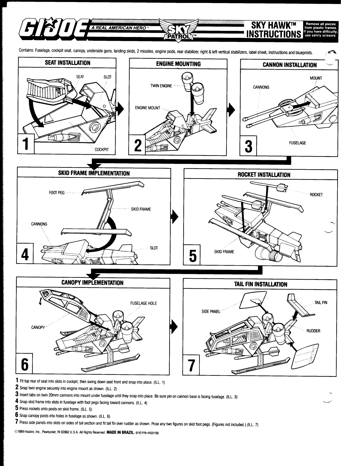 HASBRO GIJoe SkyHawk User Manual