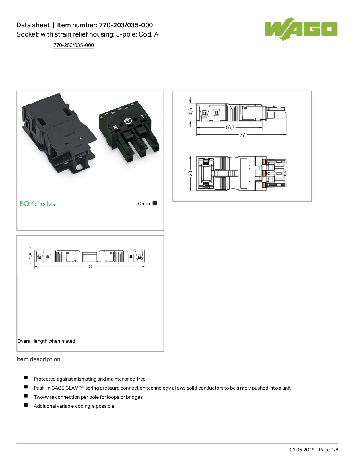 Wago 770-203/035-000 Data Sheet