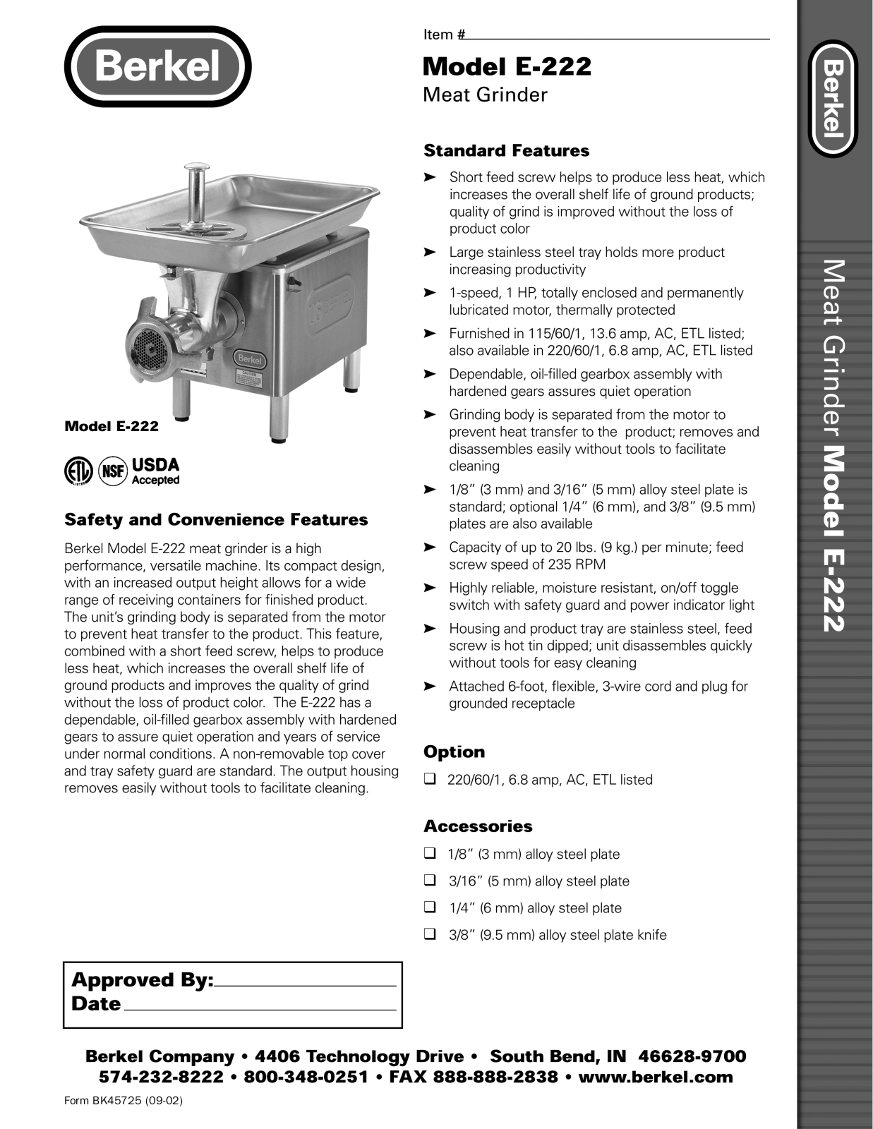 Berkel E-222 General Manual