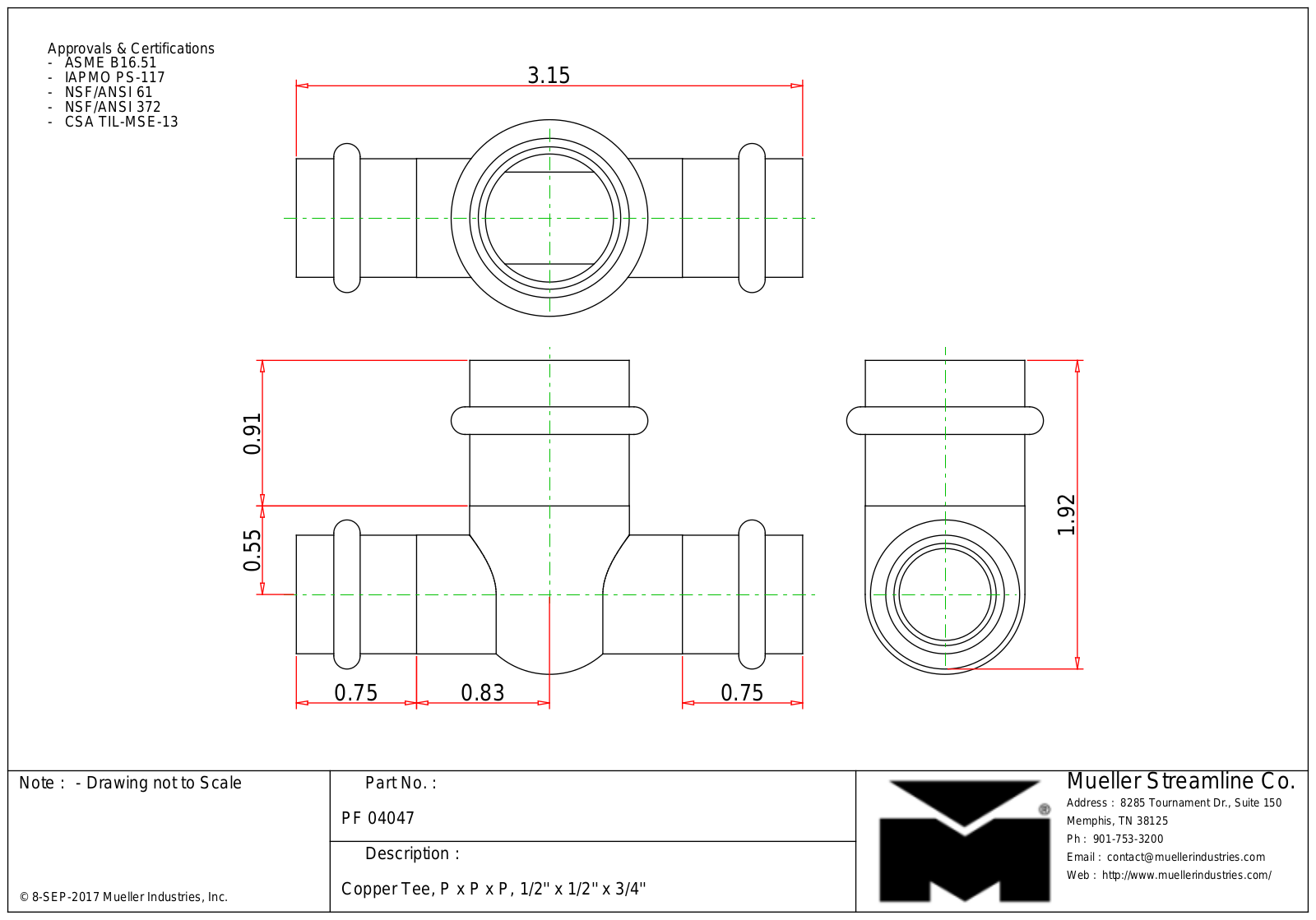 Mueller Streamline PF 04047 Cad Drawing - ManualMachine.com