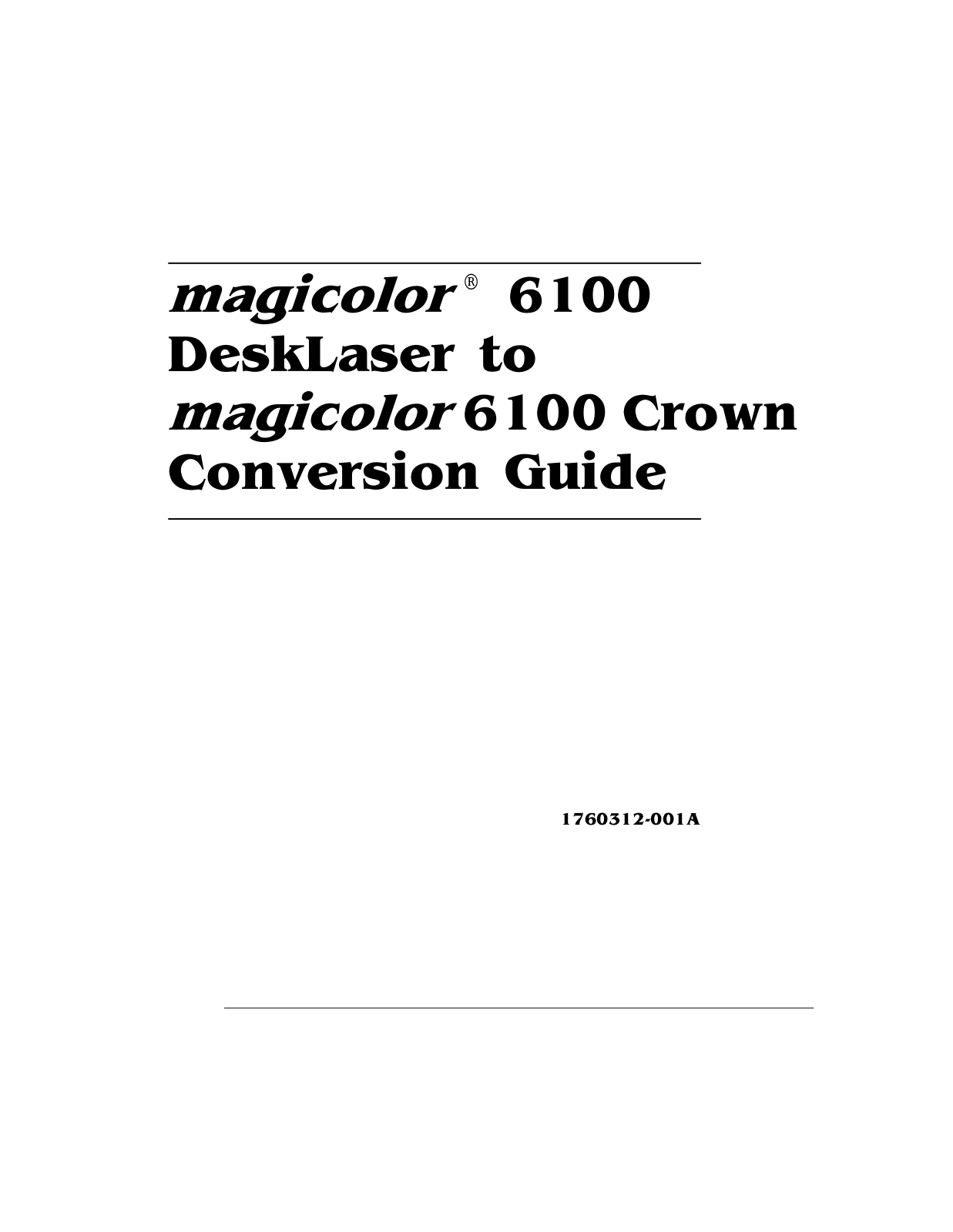 Minolta MAGICOLOR 6100 User Manual