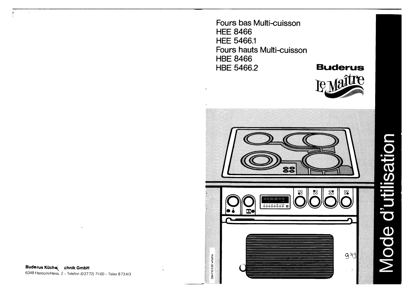 JUNO HBE 5466.1, HBE 5466.2, HBE5466.2BR, HBE5466.2SW, HBE5466.2WS User Manual