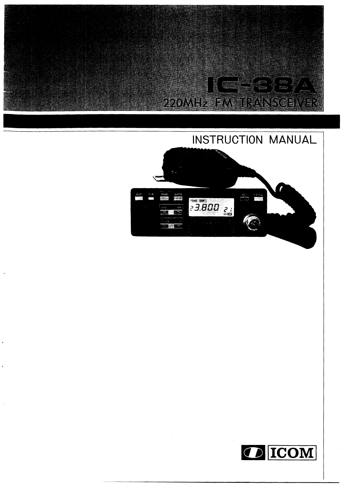 Icom IC-38A User Manual