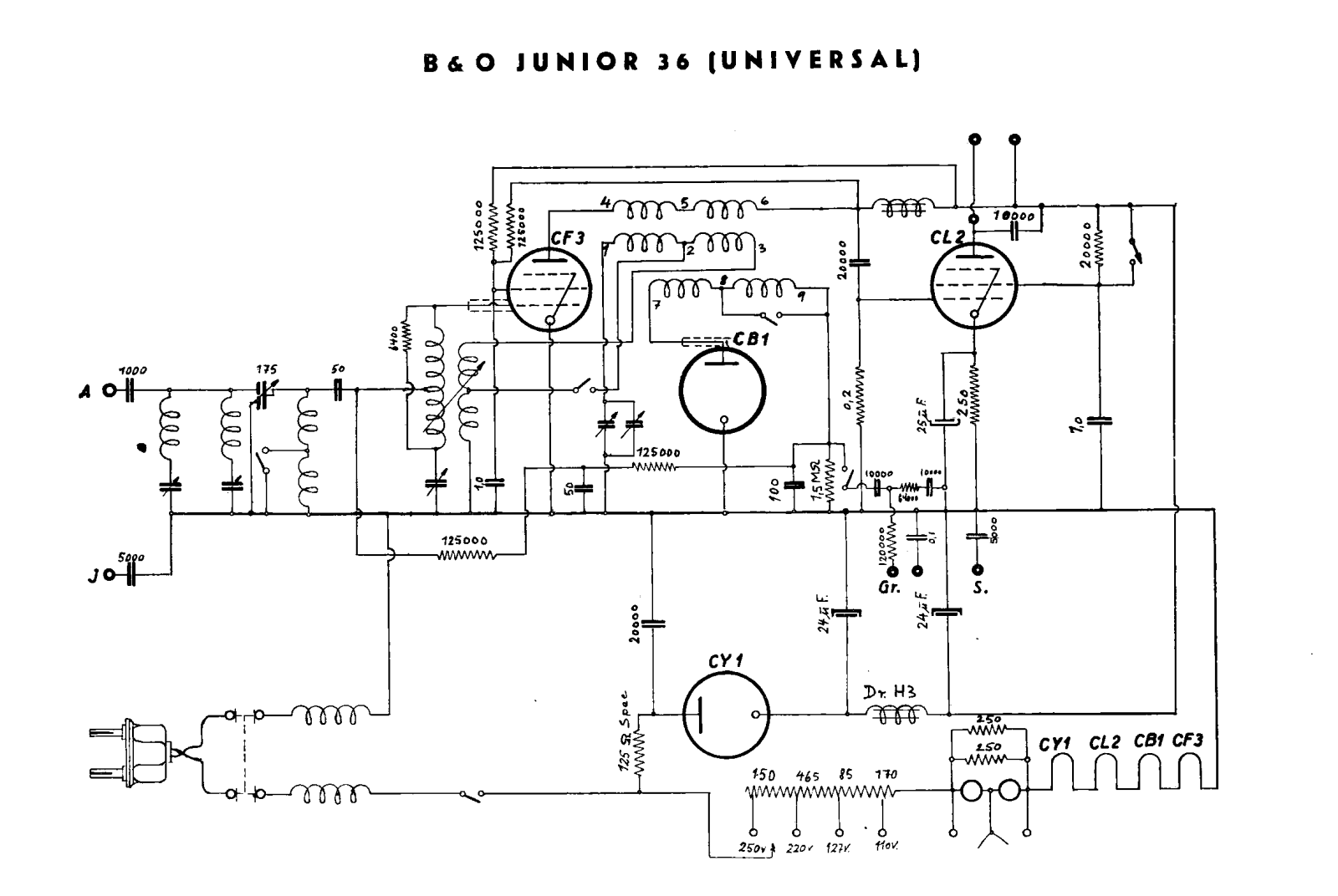 Bang Olufsen Junior-36-U Schematic