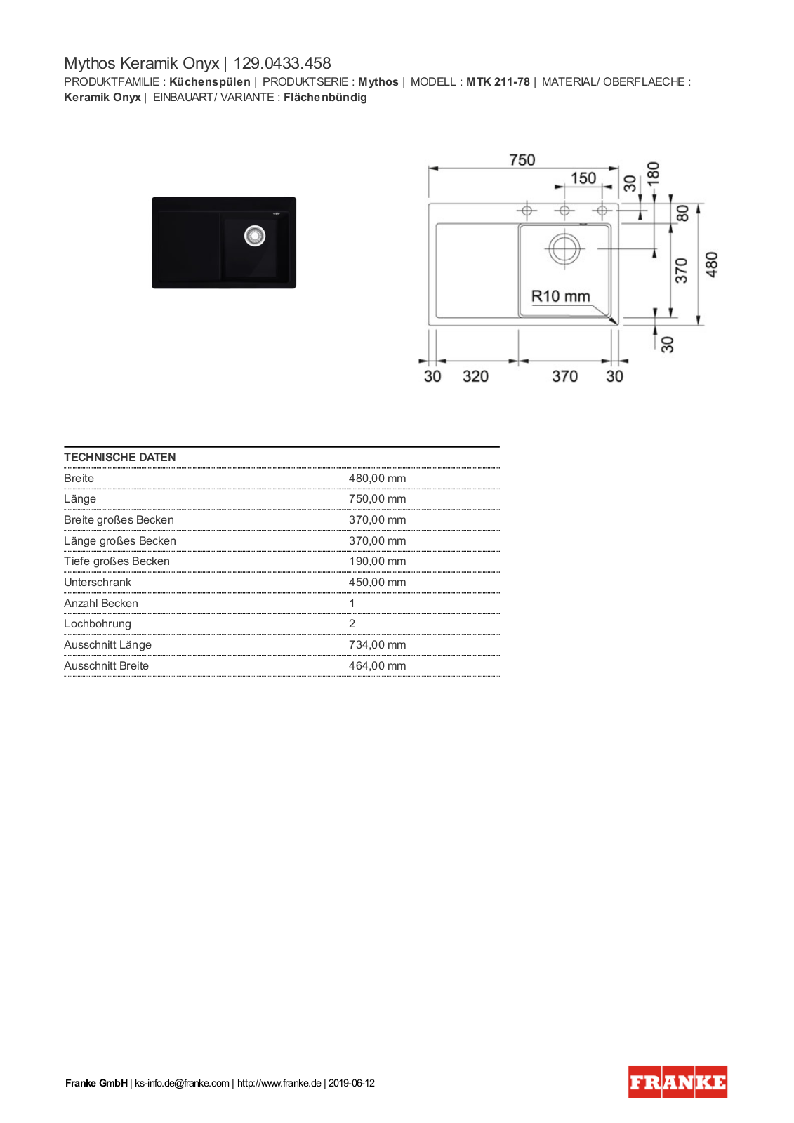 Franke 129.0433.458 Service Manual