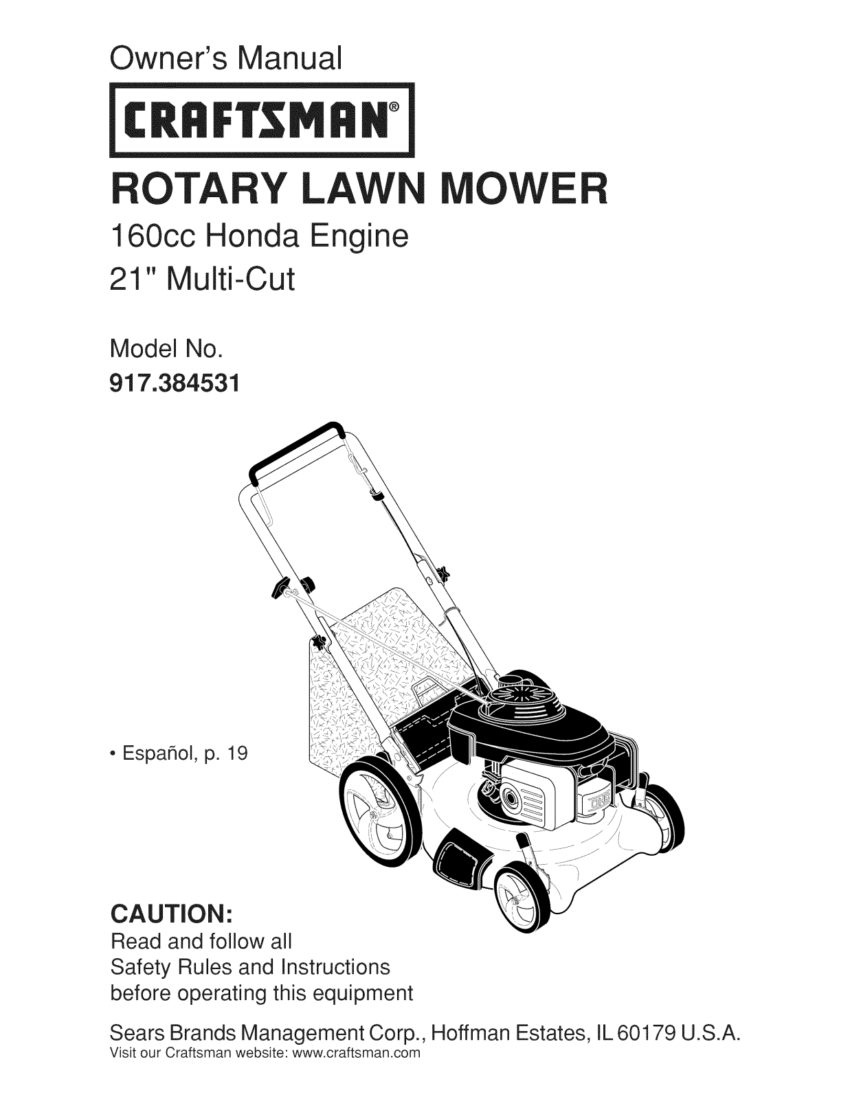 Craftsman 917384531 Owner’s Manual