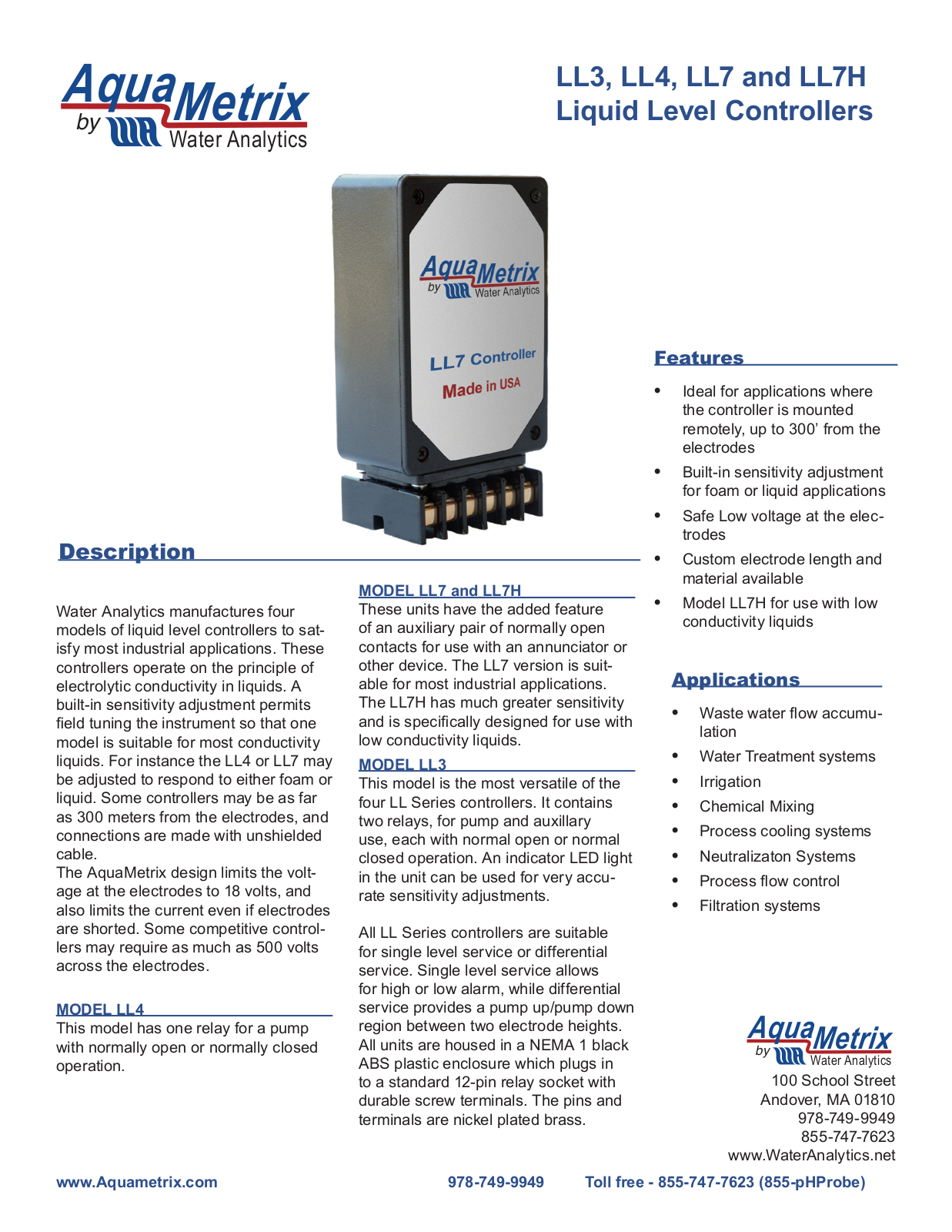 Aquametrix LL User Manual