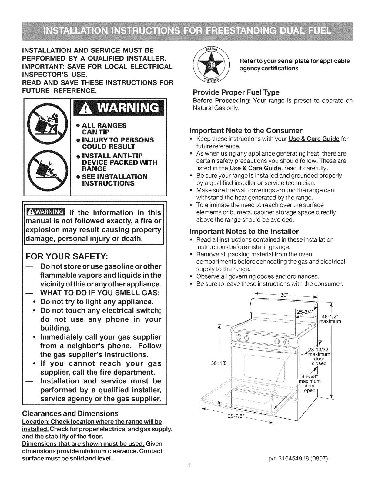 Kenmore Elite 79077559804, 79077553805, 79077553806, 79077553807, 79077559800 Installation Guide - ManualMachine.com
