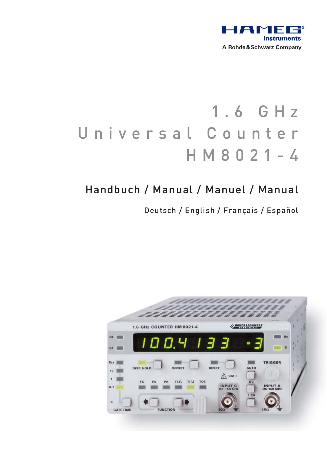 HAMEG HM 8021-3 User guide