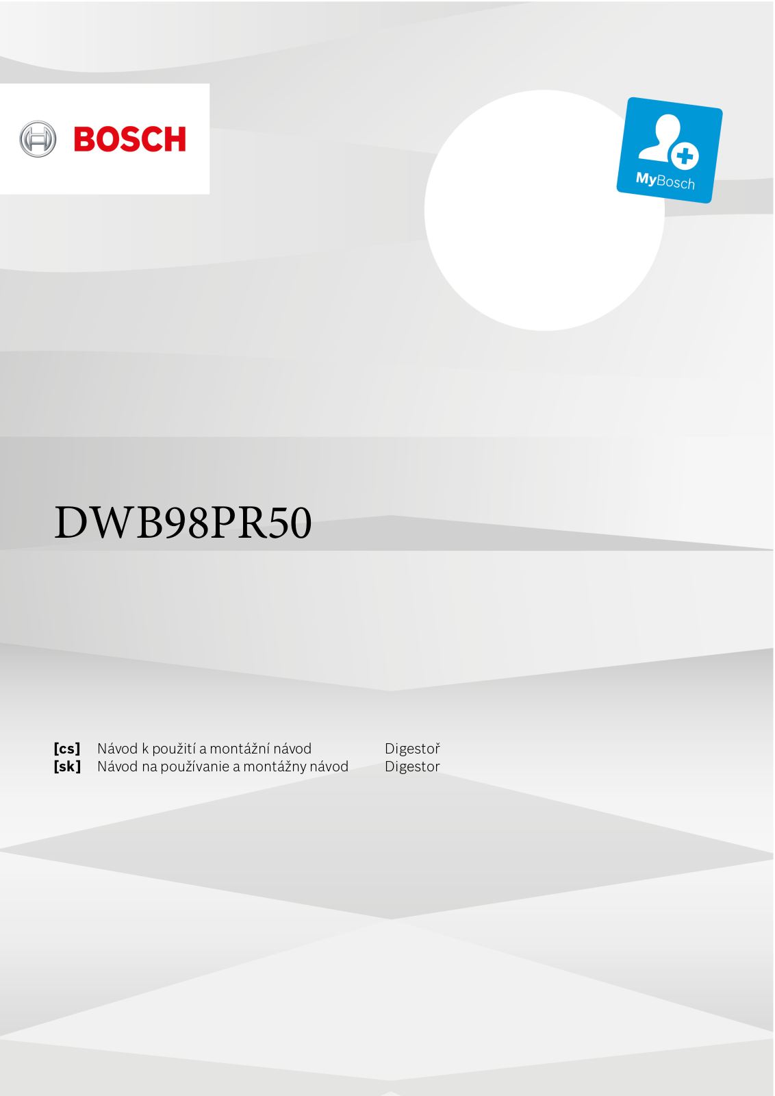 Bosch DWB98PR50 User Manual