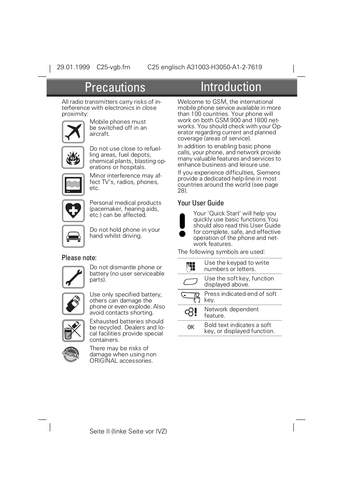 Siemens C25 User Guide