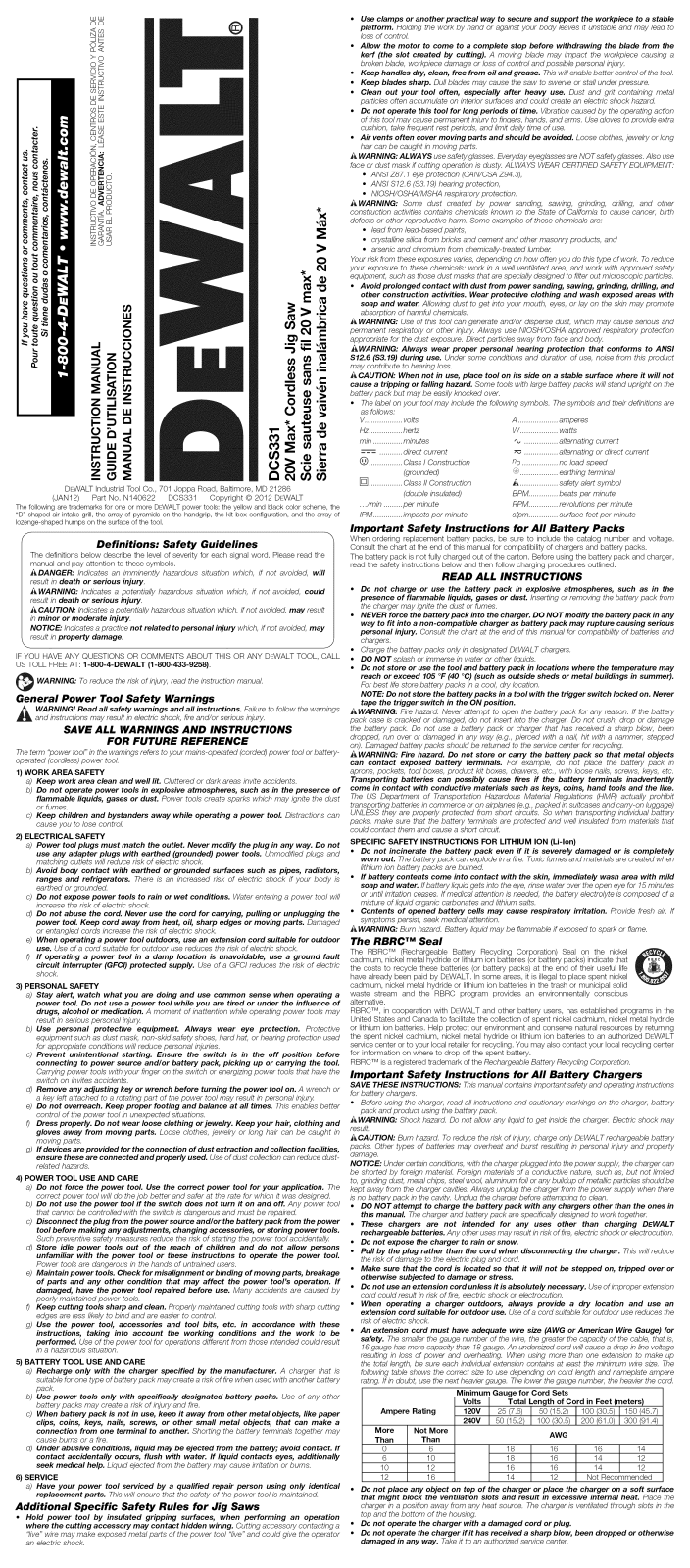 DeWalt DCS331B TYPE 1 Owner’s Manual - ManualMachine.com