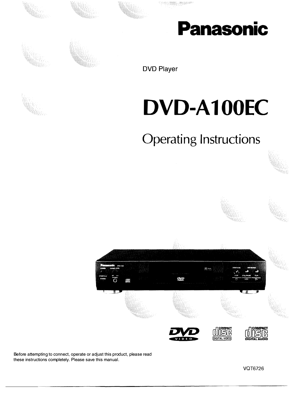 Panasonic DVDA100 User Manual