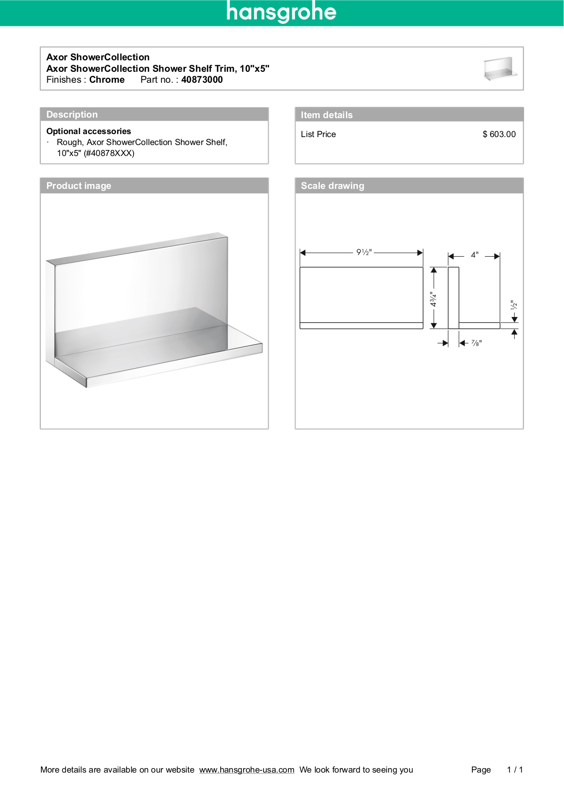 Axor HAN3224 Specifications - ManualMachine.com