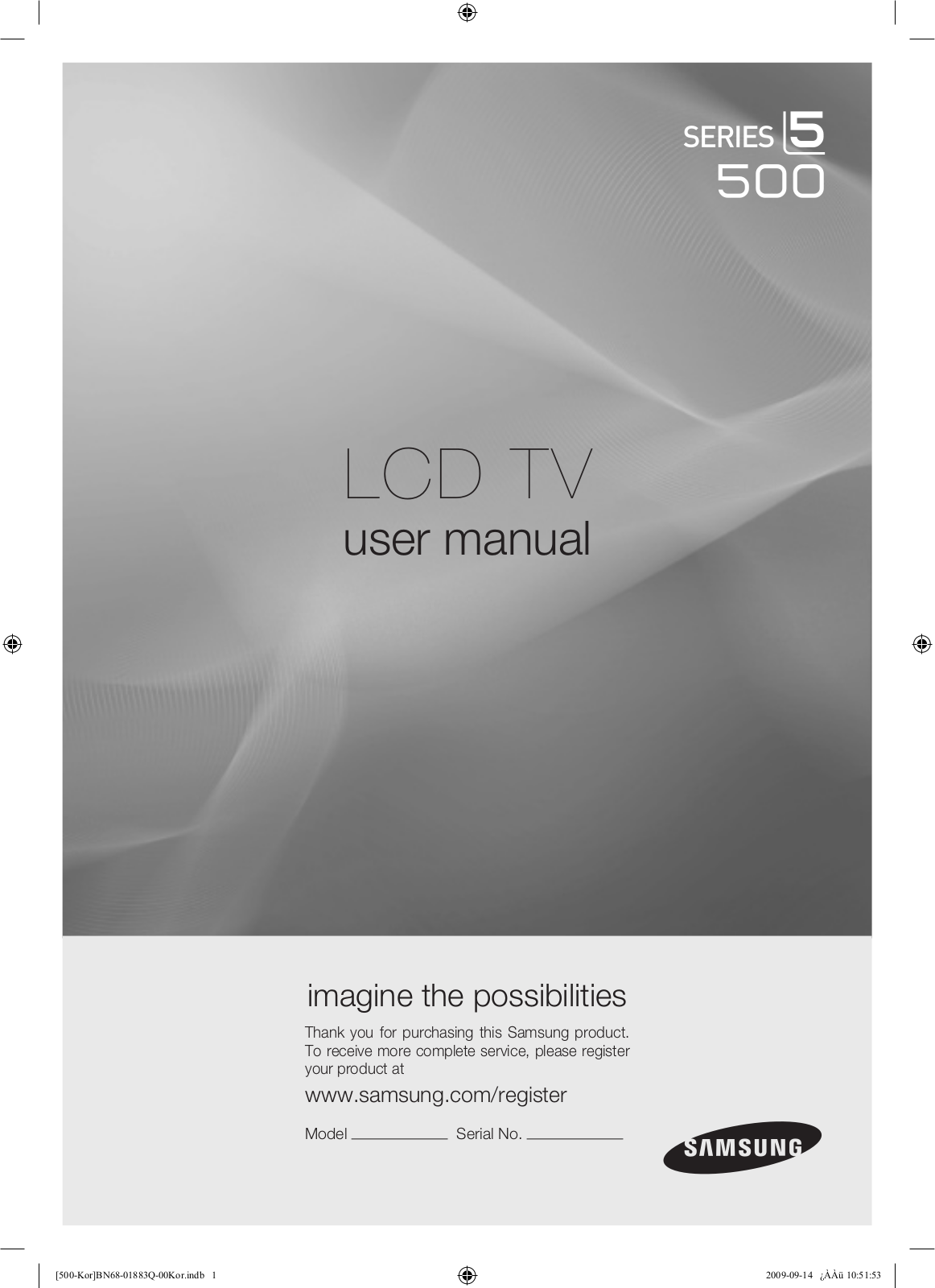 SAMSUNG LN40B500P3F User Manual