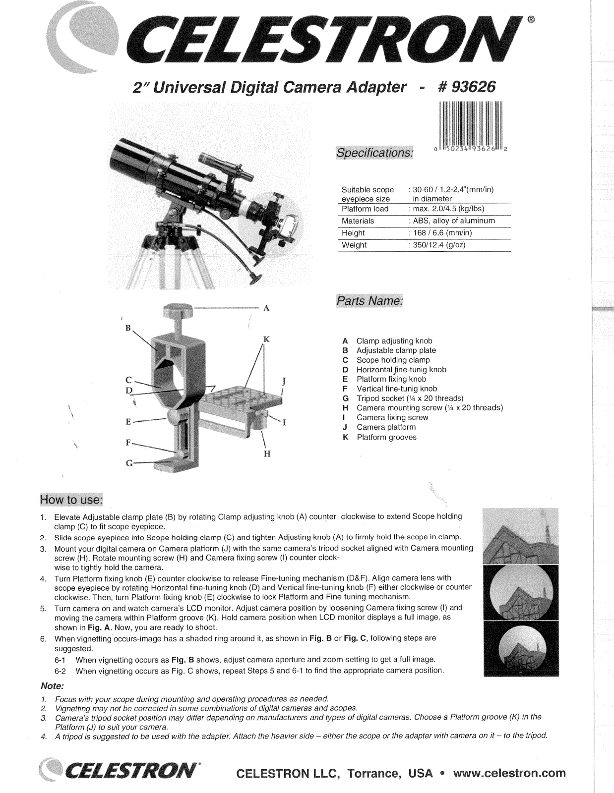 Celestron 93626 User Manual